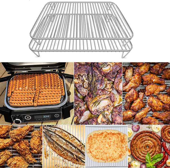 2 Stück Grillrost Edelstahl für Ninja Woodfire Elektrogrill & Smoker, Grill Zubehör Kompatibel mit N