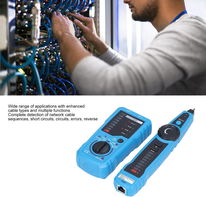 Bewinner Netzwerk-LAN-Kabeltester, RJ11-RJ45-Kabeltester, Kabeltester für Ethernet-Telefonkabel, Lei