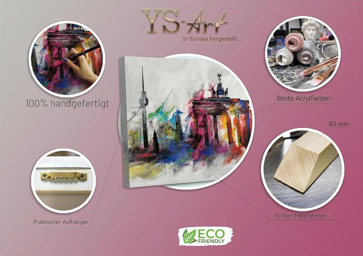 YS-Art Abstrakt Design Acryl Gemälde auf Leinwand Berlin handgemalt Wandbilder Wohnzimmer modern Woh