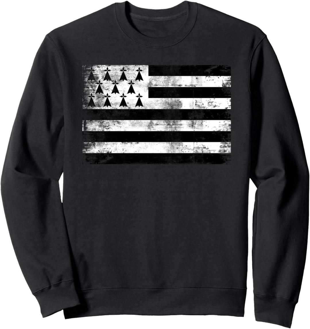 Vintage Bretagne Flagge Fahne Urlaub Bretonen Frankreich Sweatshirt