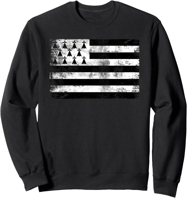 Vintage Bretagne Flagge Fahne Urlaub Bretonen Frankreich Sweatshirt