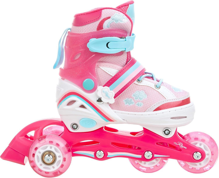 RAVEN 4in1 Inline Skates Triskates Rollschuhe Schlittschuhe Inliner für Kinder Mädchen verstellbar G