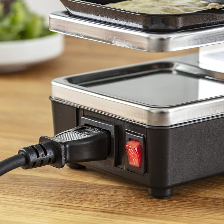 Tefal RE2308 Plug & Share Raclette | 400 Watt | 2 Pfännchen + Grillplatte | Ein-/Ausschalter | Antih