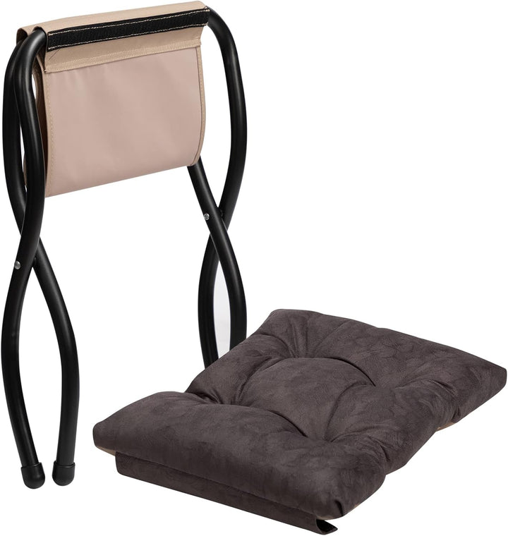 HollyHOME Fusshocker Fussstütze Klapphocker, Faltbar Sitzhocker mit Metallbeinen, Abnehmbar Gepolste