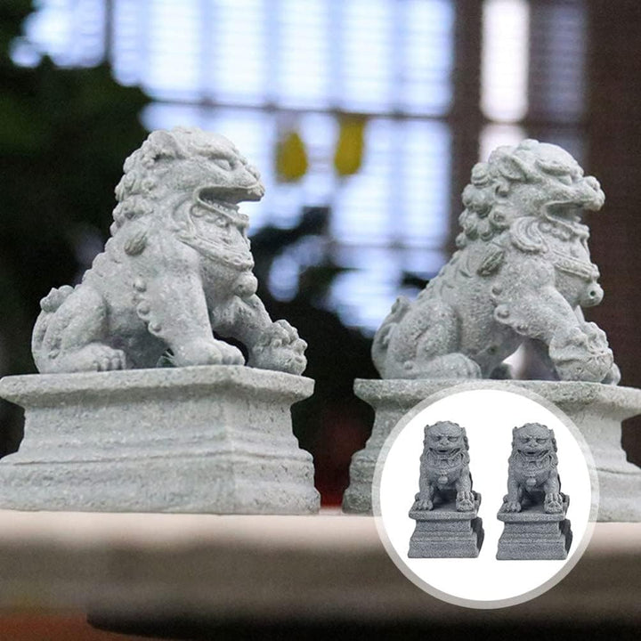 YARNOW 2st Löwenverzierung Im Chinesischen Stil Wohlstand Porsperity Statue Fengshui-löwenstatuen Fe