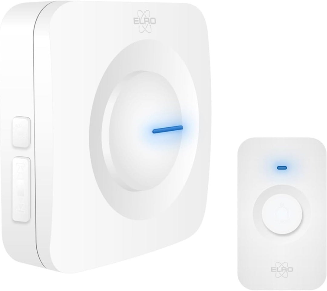 ELRO DB3000 Funk Türklingel Set - Tragbare Empfänger mit Batterie - Wasserdicht, 300m Reichweite, 64
