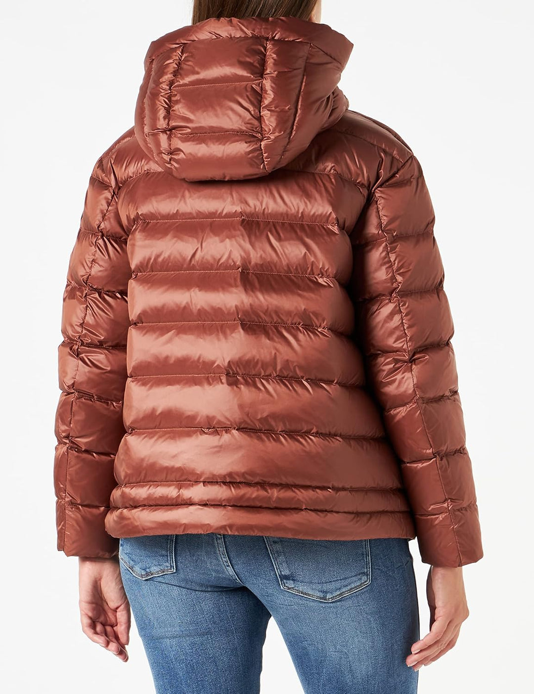 Blauer Damen Kurze Jacke mit Federöffnung, Ohne Pellic Steppjacke, 467cz Rost, Dunkel Int. Kürbiscre