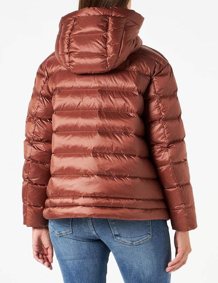 Blauer Damen Kurze Jacke mit Federöffnung, Ohne Pellic Steppjacke, 467cz Rost, Dunkel Int. Kürbiscre