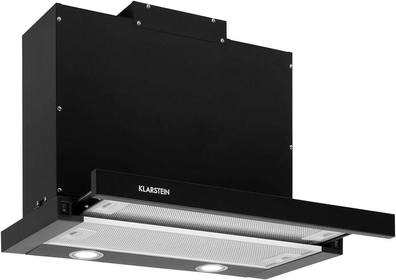 Klarstein Mariana - Flachschirmhaube, EEK C, Umluft & Abluft, LED-Beleuchtung, Drucktasten, Unterbau