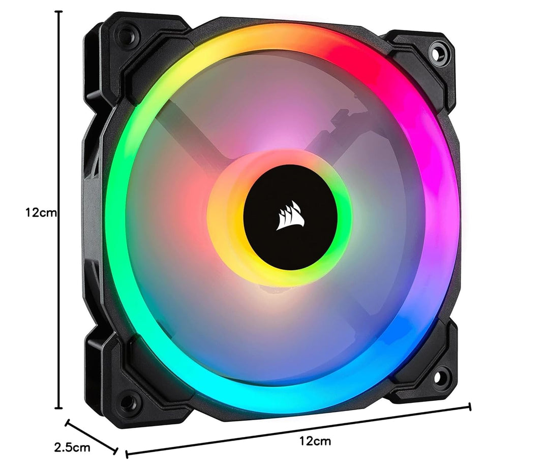 Corsair PWM-Lüfter RGB, Schwarz, 1 x 120 mm Lüfter Einzelpackung, Einzelpackung