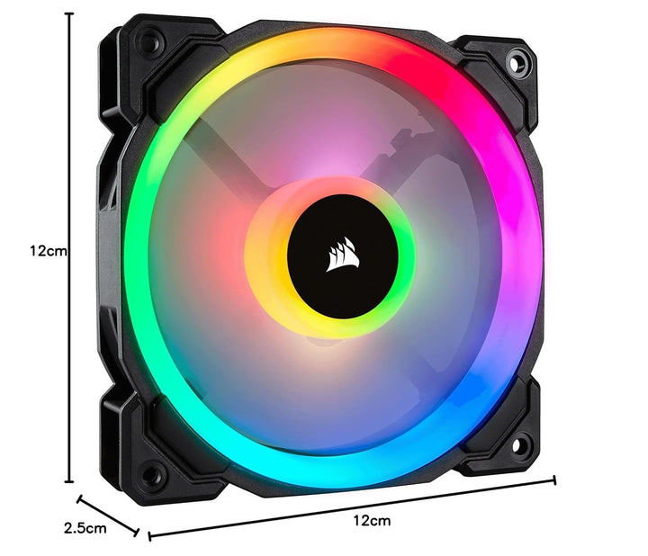 Corsair PWM-Lüfter RGB, Schwarz, 1 x 120 mm Lüfter Einzelpackung, Einzelpackung