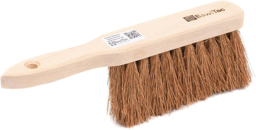 BawiTec Kokosbesen Kehrset,Komplett-Set,Besen 40cm,mit Teleskopstiel verstellbar,Handfeger Holz 28cm