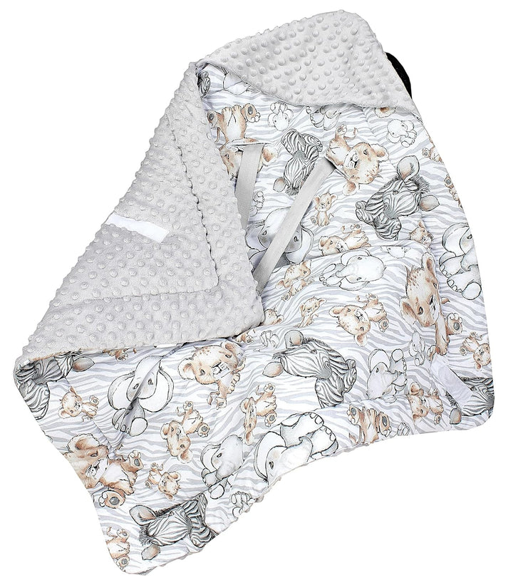 TupTam Baby Winter Einschlagdecke Babydecke 75x75cm für Autositz Babyschale Wattiert Minky Baumwolle