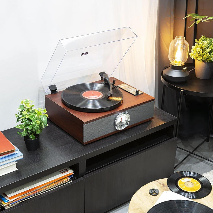 Fenton RP180 Retro Plattenspieler mit Bluetooth, CD-Player, Radio, Plattenspieler mit Lautsprecher,