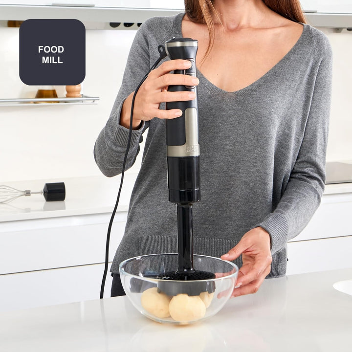 Black+Decker Stabmixer | BXHBA1500E | 1500 Watt | 20 Geschwindigkeiten | Turbo | Edelstahl | Spritzs