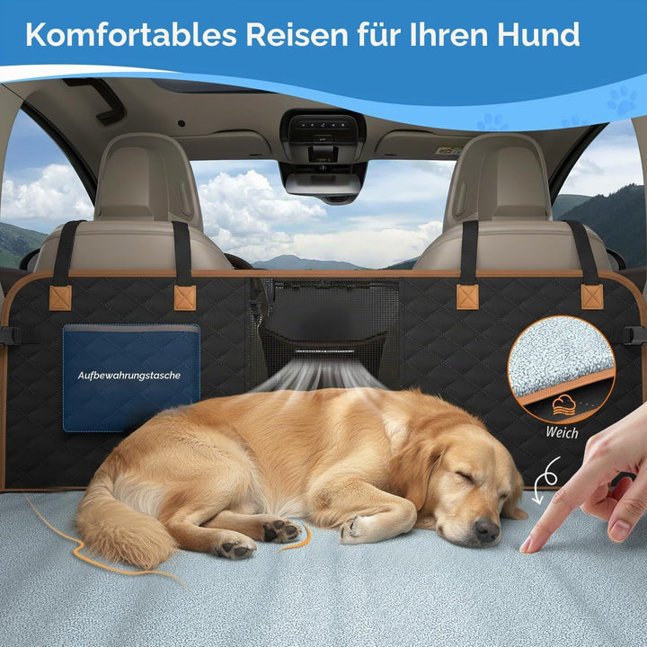 Hundedecke Auto-Rücksitz mit Grauer Weicher Zusatzdecke, Wasserdicht, Kratzfest Hund Auto-Rücksitz m