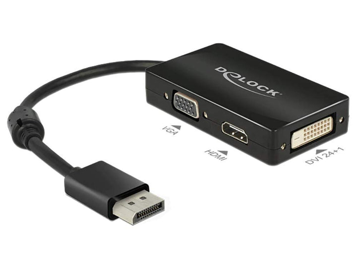 Delock 62656 Adapterkabel DisplayPort 1.1 Stecker > 1 x VGA + 1 x HDMI + 1 x DVI 24+1 schwarz