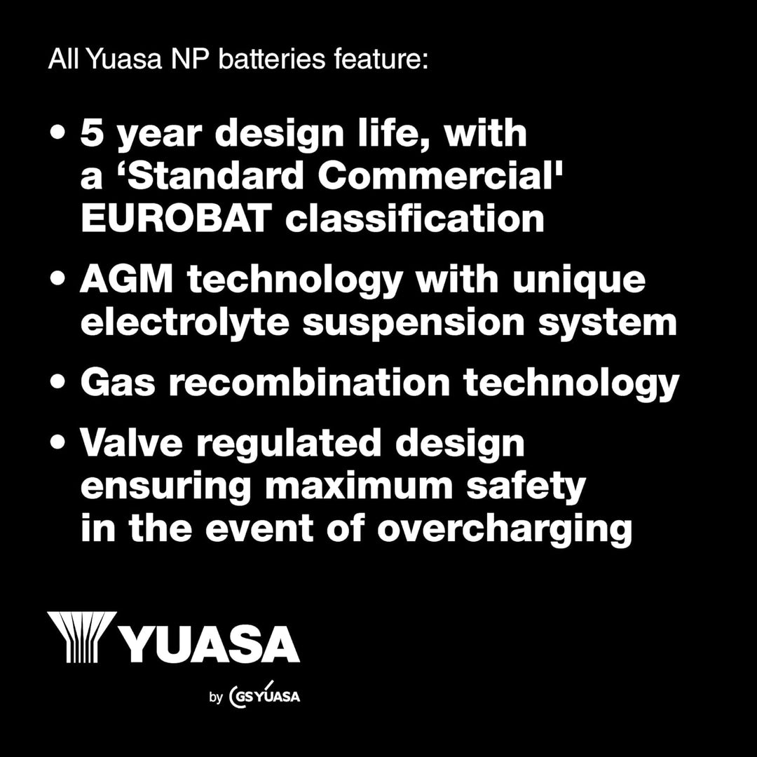 YUASA Batterie Yuasa NP38 – 12 (38Ah 12 V) für alle Arten von Anwendungen.
