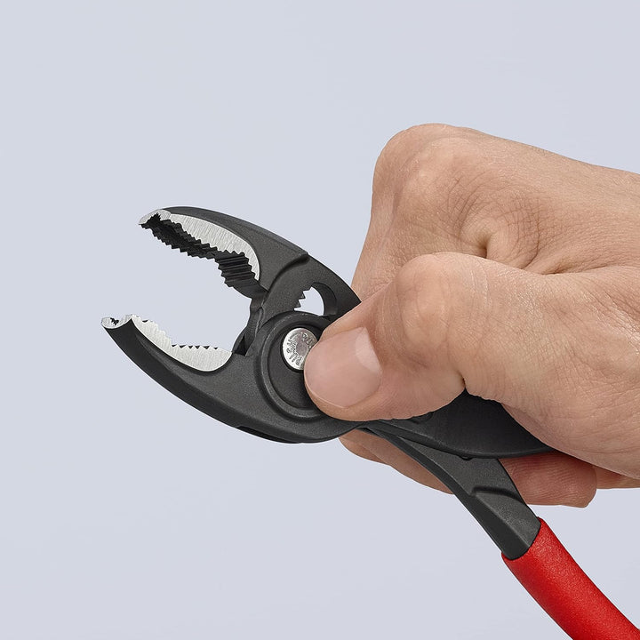KNIPEX TwinGrip, Frontgreifzange mit rutschhemmendem Griffen, atramentiert, 200 mm (SB-Karte/Blister