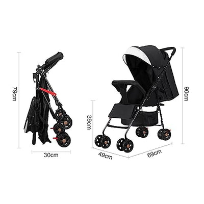 Vinteky Buggy Zusammenklappbar Kinderwagen von Geburt bis 15kg, Liegeposition, Reisebuggy mit Liegef