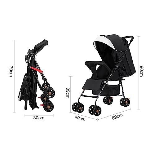 Vinteky Buggy Zusammenklappbar Kinderwagen von Geburt bis 15kg, Liegeposition, Reisebuggy mit Liegef