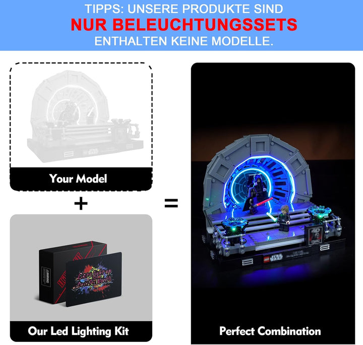 LocoLee Led Licht Set für Lego Thronsaal des Imperators, Led Beleuchtungs Set für Lego 75352 Star Wa