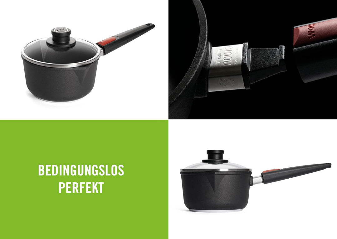 Woll Nowo Titanium Topf mit Glasdeckel in Box - Induktiv -, Ø 18 cm, 10 cm hoch, 2.0 Liter, 2 Seiten