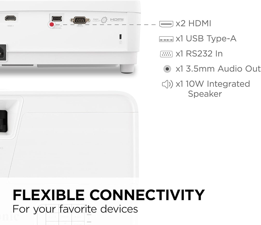 ViewSonic PX700HDH 1080p Full HD Projector, 3700 ANSI Lumens, 22,000:1 Contrast, 16ms Low Input Lag,