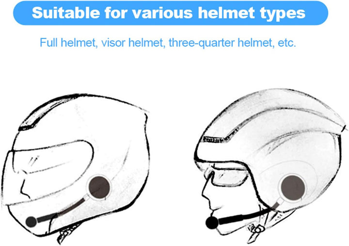 BuyWeek Motorradhelm Bluetooth Headsets, Motorrad Helm Gegensprechanlage Bluetooth V5.0 Motorradhelm