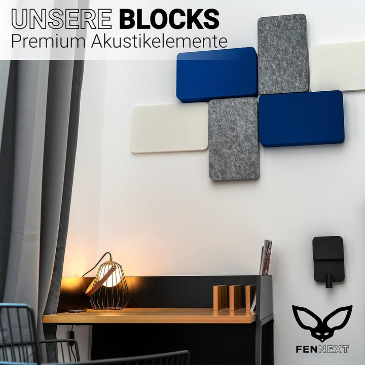 FENNEXT® Schallabsorber Wand Paneele [6 Stk.] für spürbar reduzierte Geräusche I Modernes Akustikbil