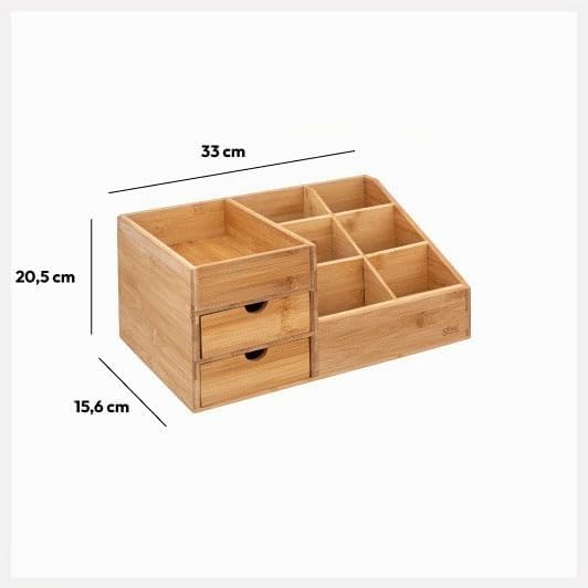 5five - organizer 2 schubladen 6 fächer bambus