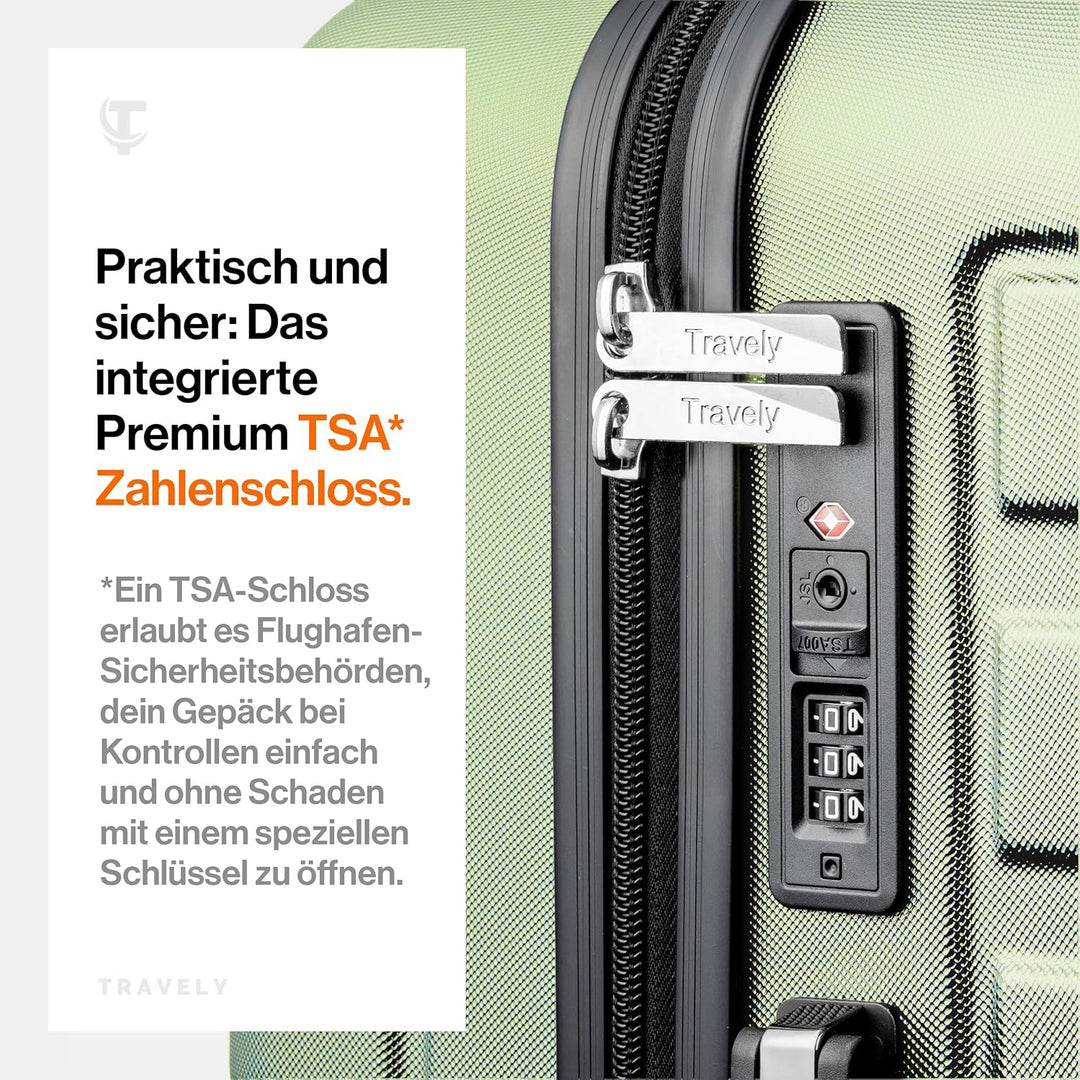 Travely Premium Koffer 24" Jede Menge Platz mit mehr als 75L Volumen, sehr robuster Hartschalen Koff
