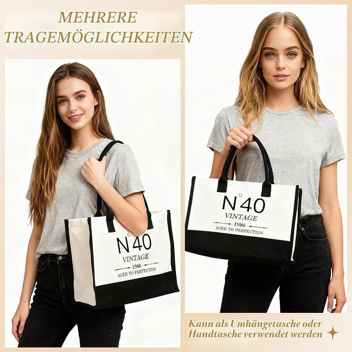 40.Geburtstagsgeschenke für Frauen Leinwand Tote Tasche Reiseausrüstung, 40 Jahre alte Geburtstagsge