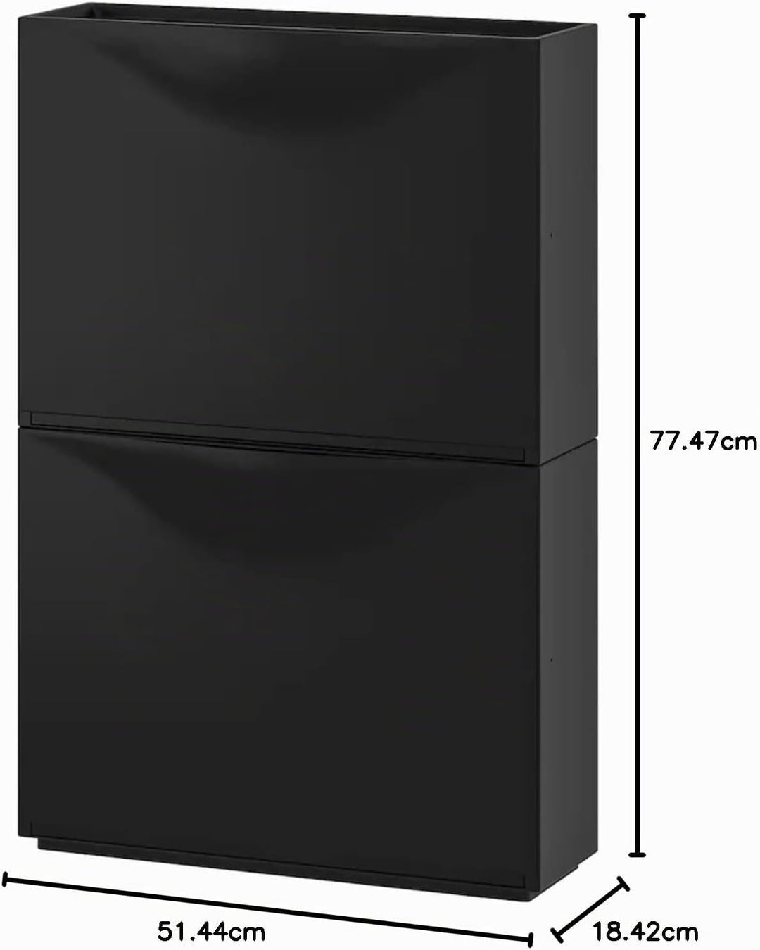 IKEA Trones Schuhregal / Aufbewahrungsbox, 50,8 x 18,8 x 38,5 cm, Schwarz, 45,7 x 132 x 99 cm, 2 Stü