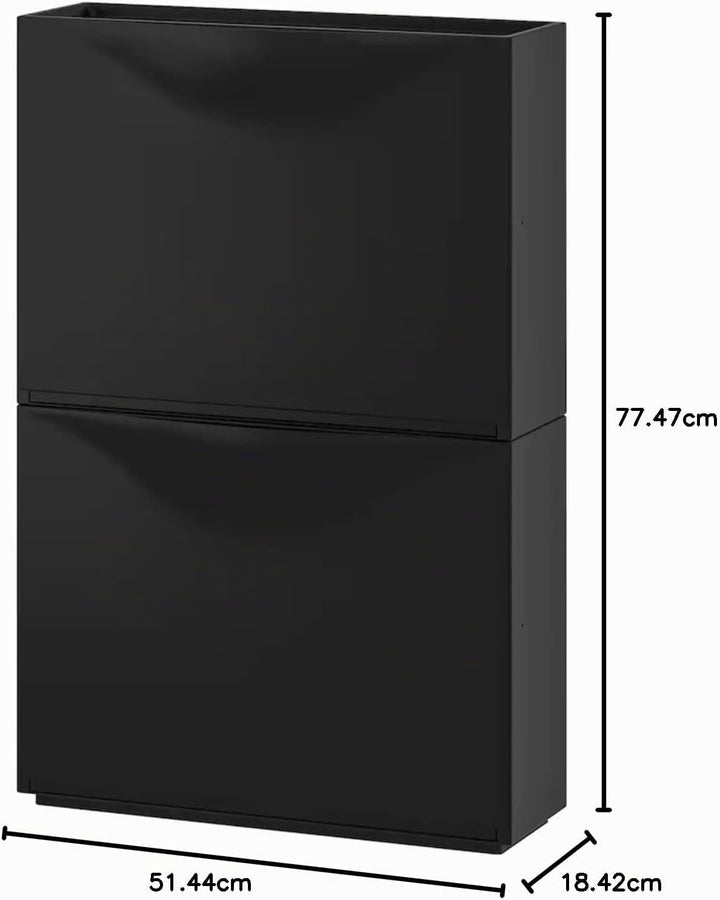 IKEA Trones Schuhregal / Aufbewahrungsbox, 50,8 x 18,8 x 38,5 cm, Schwarz, 45,7 x 132 x 99 cm, 2 Stü