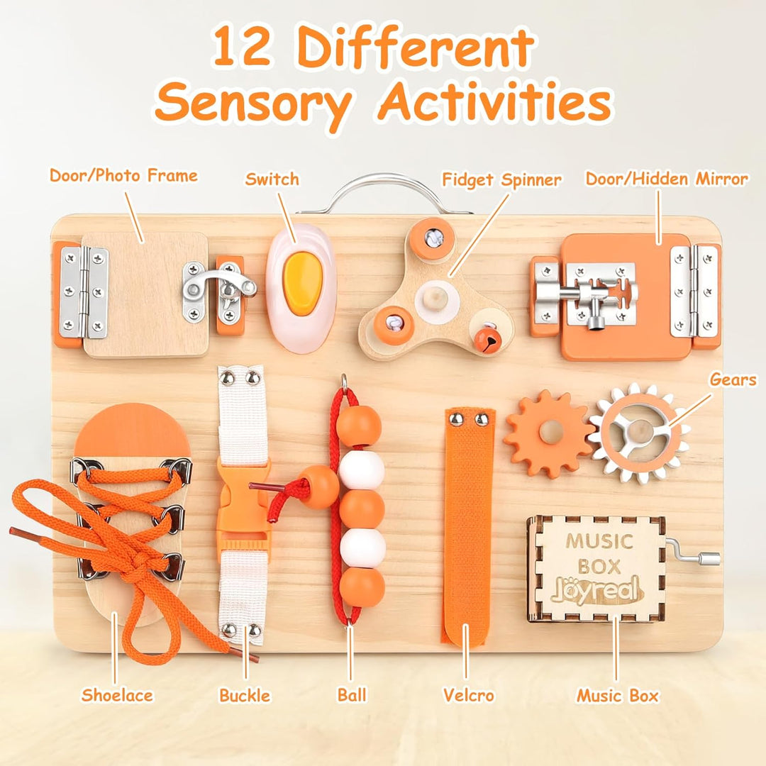 Joyreal Motorikbrett ab 1 2 3 Jahr - Activity Board Montessori Spielzeug Busy Board Montessori Brett