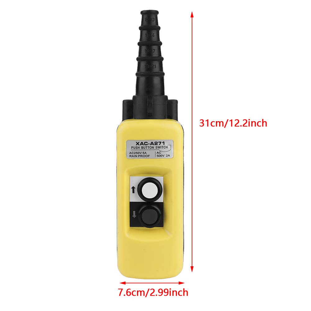 XAC-A271 Crane Kettenzug Push Control Button Switch Heben Anhänger Controller 2 Tasten
