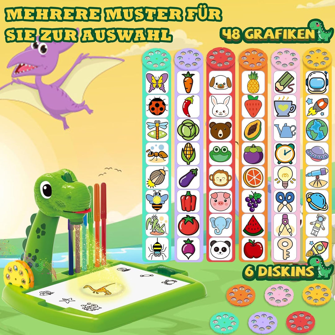 BuzzoXerex Zeichenprojektor für Kinder, Projektion Zeichentafel Kind 48 Stück Malprojektor Kinder Se