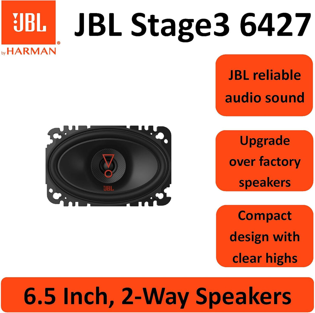 JBL Stage3 6427 2-Wege Auto Lautsprecher Set von Harman Kardon - 175 Watt ovale KFZ Autolautsprecher