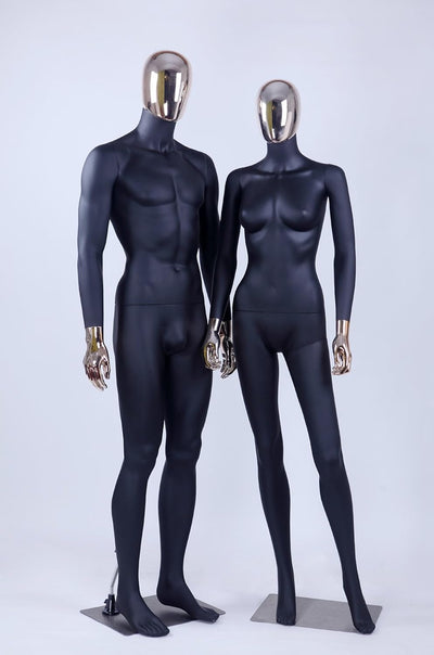 schöne abstrakte DF7*8D Frau schwarz Matt lackierte Schaufensterpuppe Galvanik Kopf und Hände Neu Mä