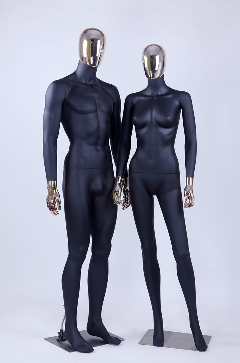 schöne abstrakte DF7*8D Frau schwarz Matt lackierte Schaufensterpuppe Galvanik Kopf und Hände Neu Mä