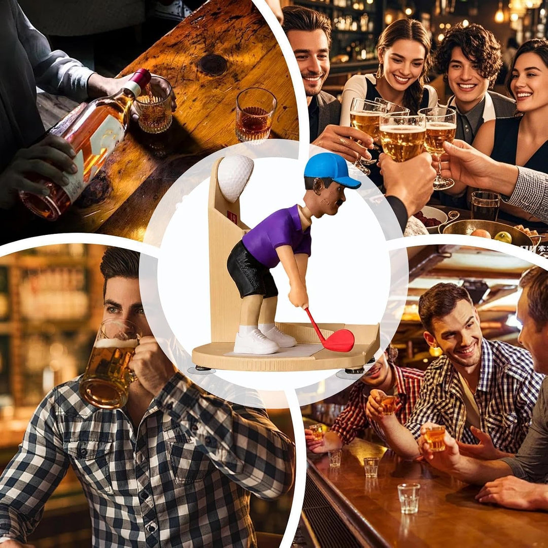 Golf Swing Beer Buddys | Golf Themed Automatic Bottle Opener | Beer Bottles Cap Launcher & Collector