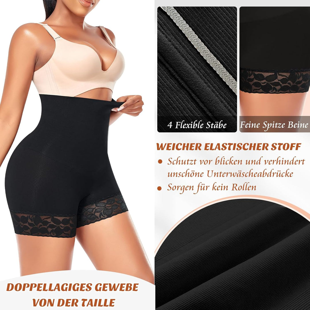 YARRCO Bauchweg Unterhose Damen Shapewear Nahtlose Miederhhose Hohe Taille Kurze Miederpants Body Sh