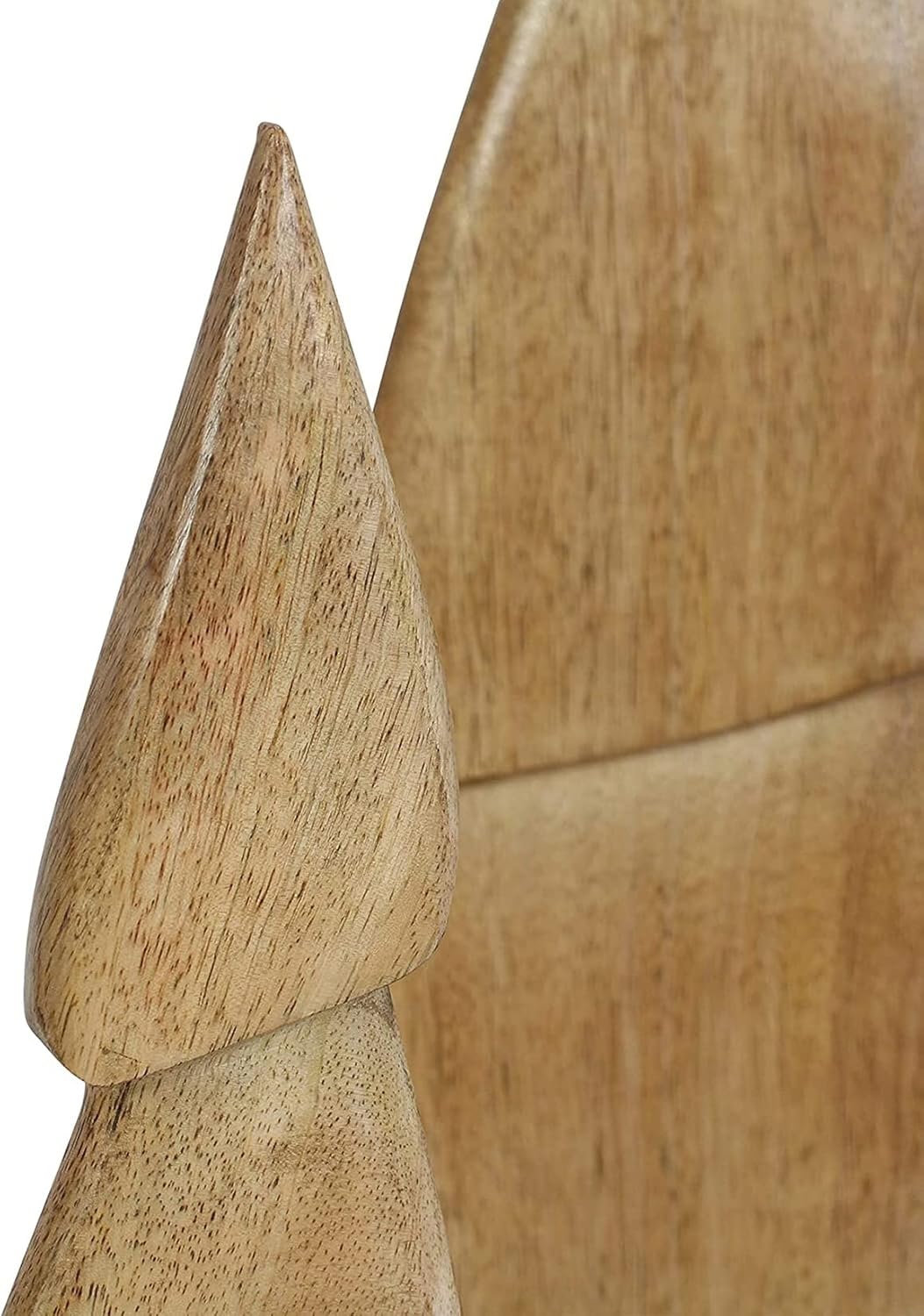 Dekoleidenschaft 2X Dekofigur Tannenbaum Schlank aus Mango-Holz, 60 + 80 cm hoch, Weihnachtsdeko, Fe