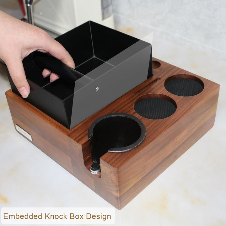 9-in-1-Siebträgerhalter für 51/54 mm Espresso-Tamping-Station mit rutschfester multifunktionaler Esp