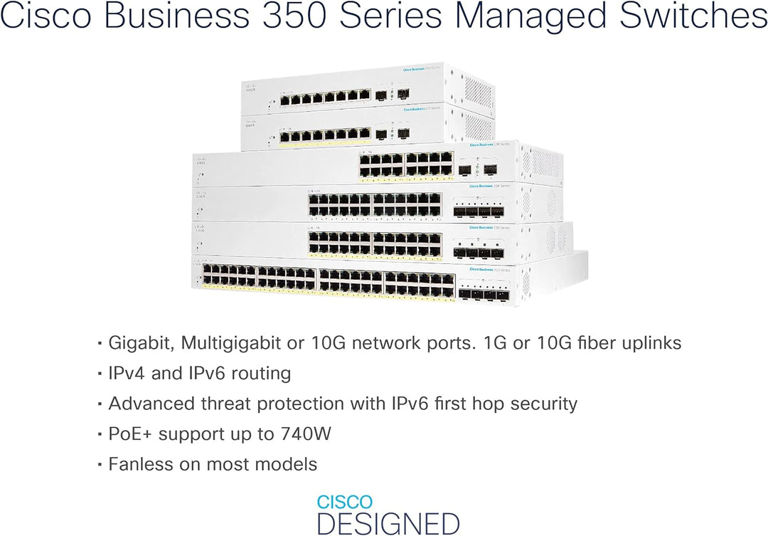 Cisco Business CBS350-8S-E-2G Managed Switch | 8 1G-SFP-Ports | 2x1G-Combo | Eingeschränkte Lebensze