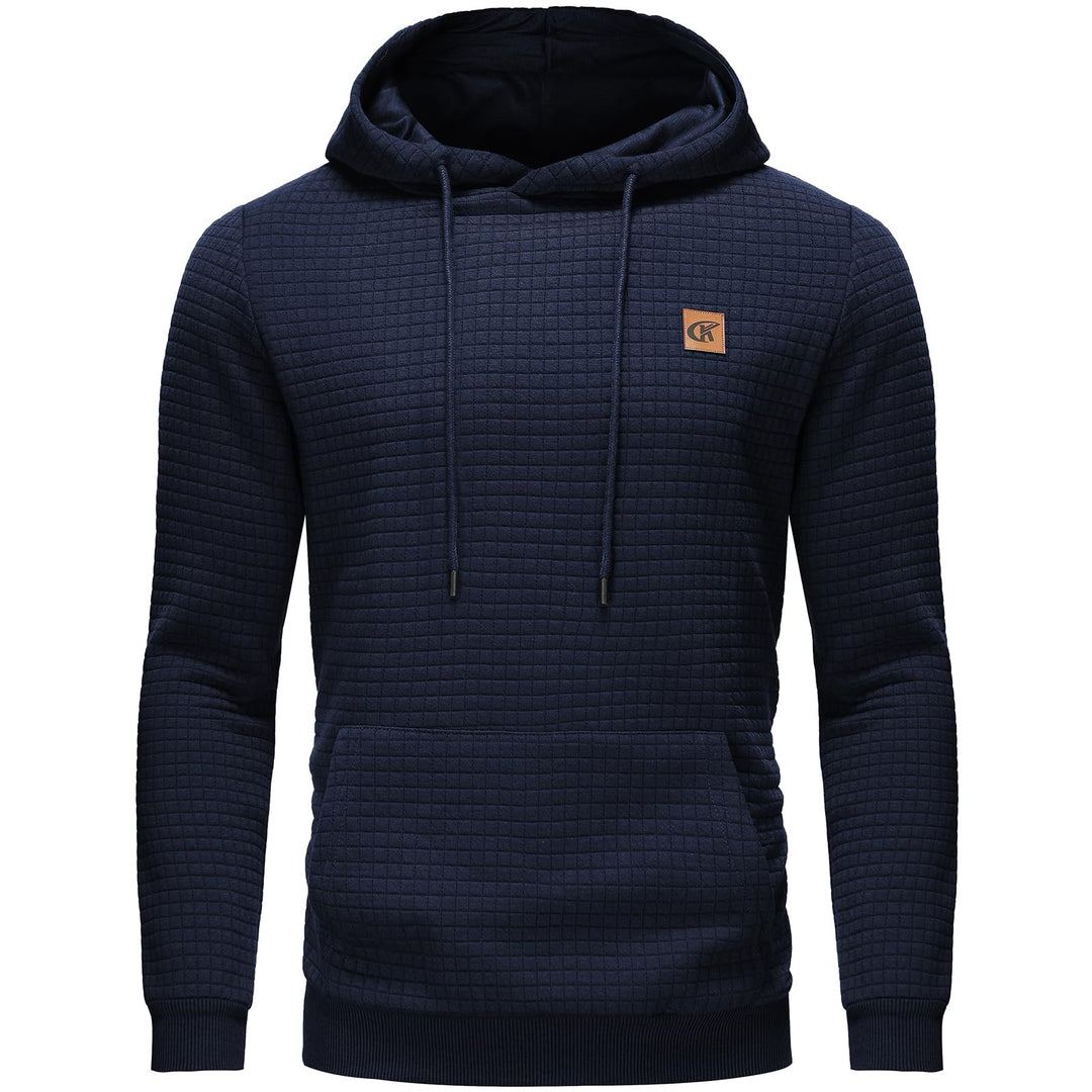 YuKaiChen Herren Kapuzenpullover Casual Langarm Karierten Kordelzug Jacquard Hooded Sweat mit Fleece