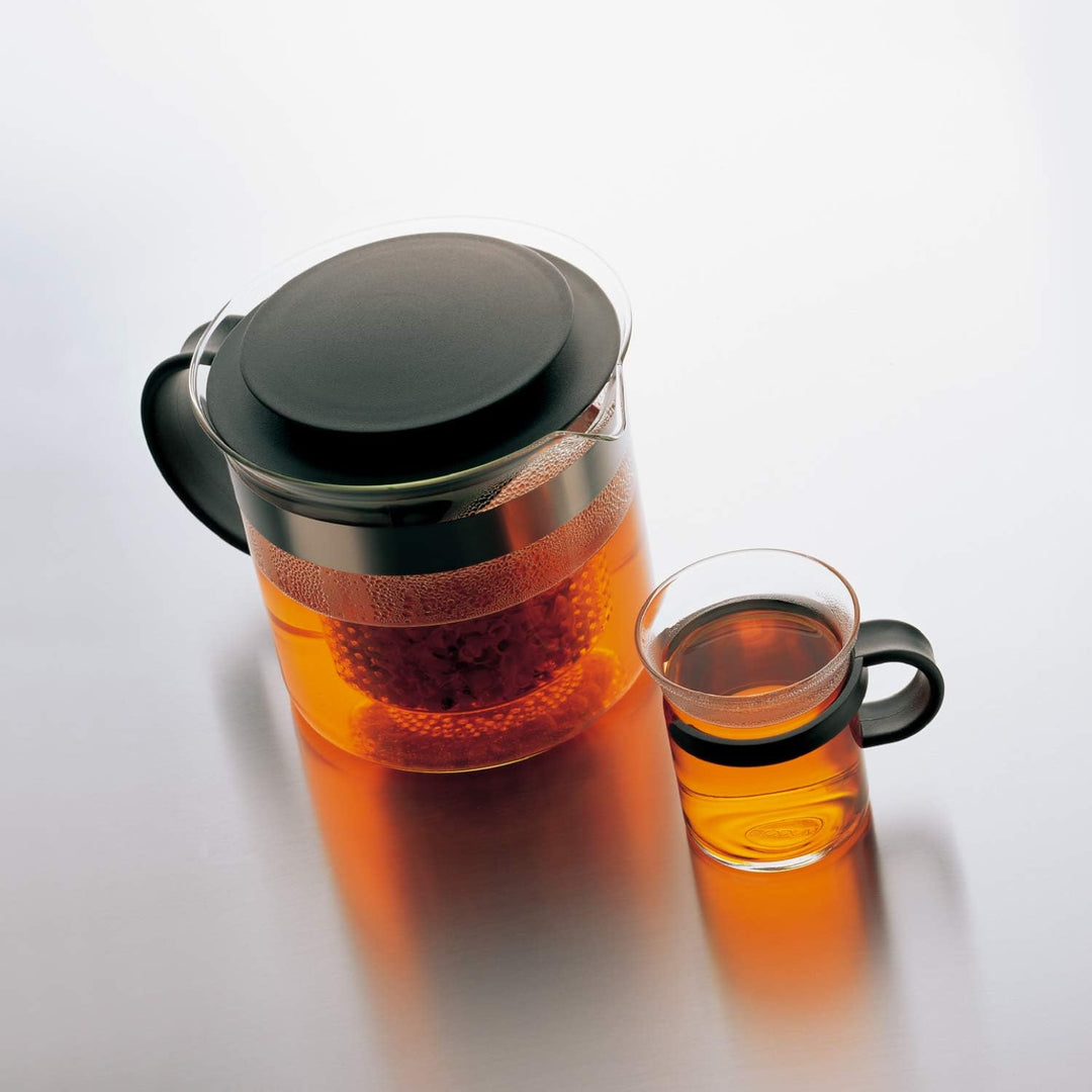 Bodum 1875-01 Teebereiter bistroNouveau (Kunststoff Teesieb, Hitzebeständiges Glas, 1,0 liters) schw