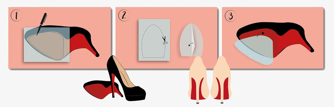 ProtectMyHeels I Sohlenschutz (3-Pack) I transparente, selbstklebende Schutzfolie schützt die Schuhs