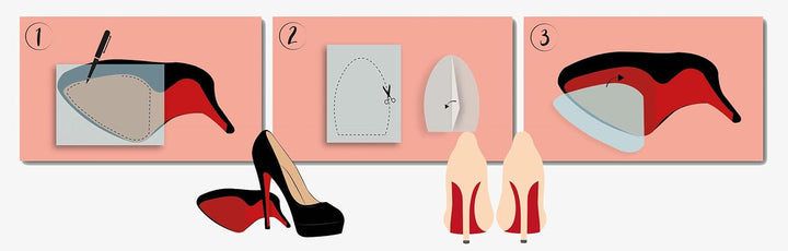 ProtectMyHeels I Sohlenschutz (3-Pack) I transparente, selbstklebende Schutzfolie schützt die Schuhs